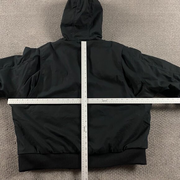 Walls Hooded Duck Canvas Jacket Men's XL Insulated Black Enduro Flex Chore Work - Picture 7 of 11